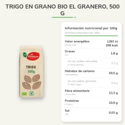 Trigo en Grano Bio El Granero, 500 g