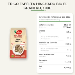 Trigo Espelta Hinchado Bio El Granero, 100g