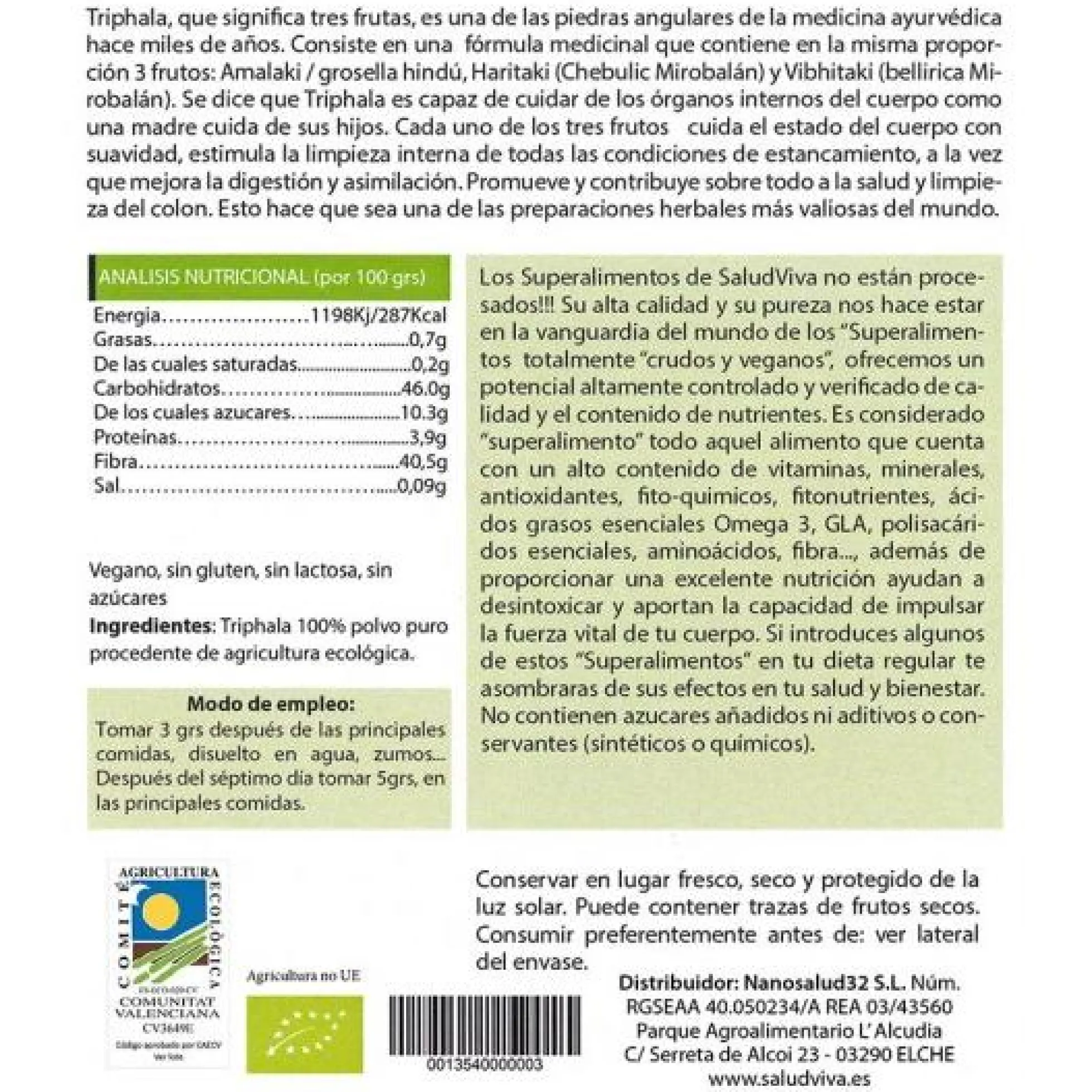 Triphala ECO Salud Viva 125 g