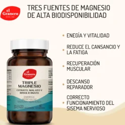Triple Magnesio (Cistato, Malato y Bisglicinato) en cápsulas El Granero 60 comprimidos