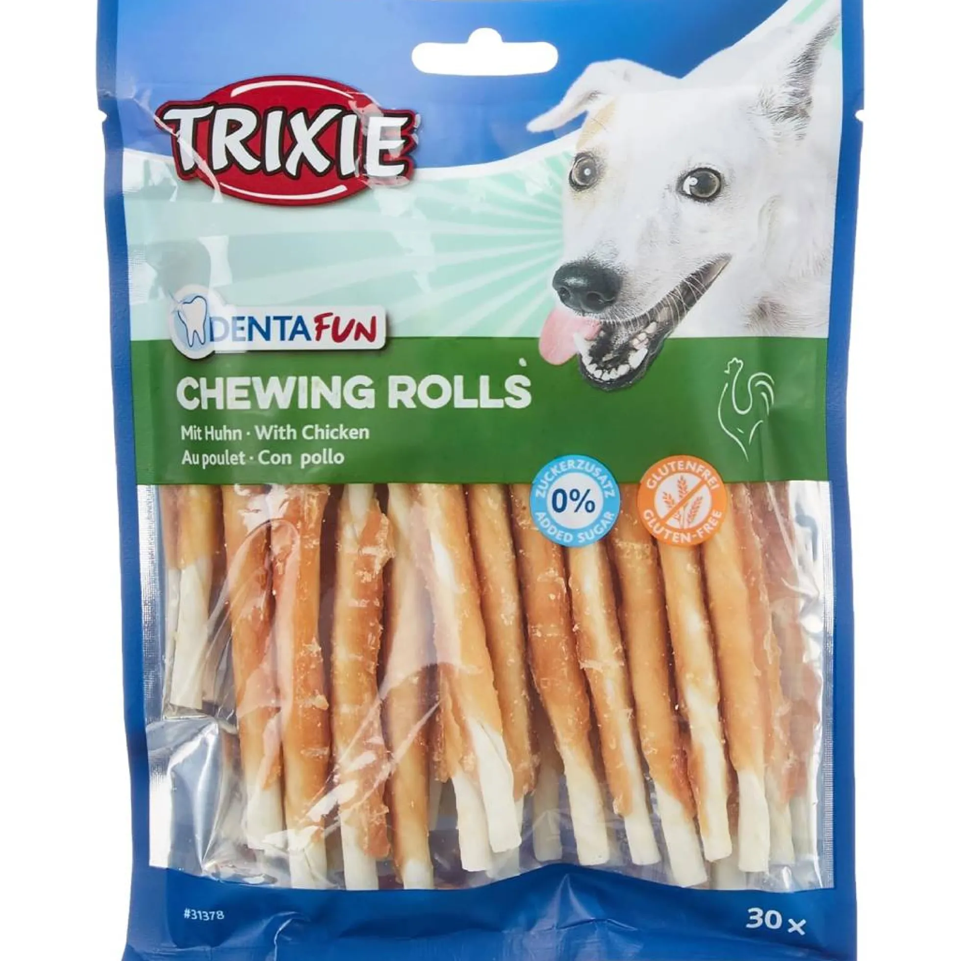 Trixie 30 Rollitos con pollo Denta Fun 12 cm