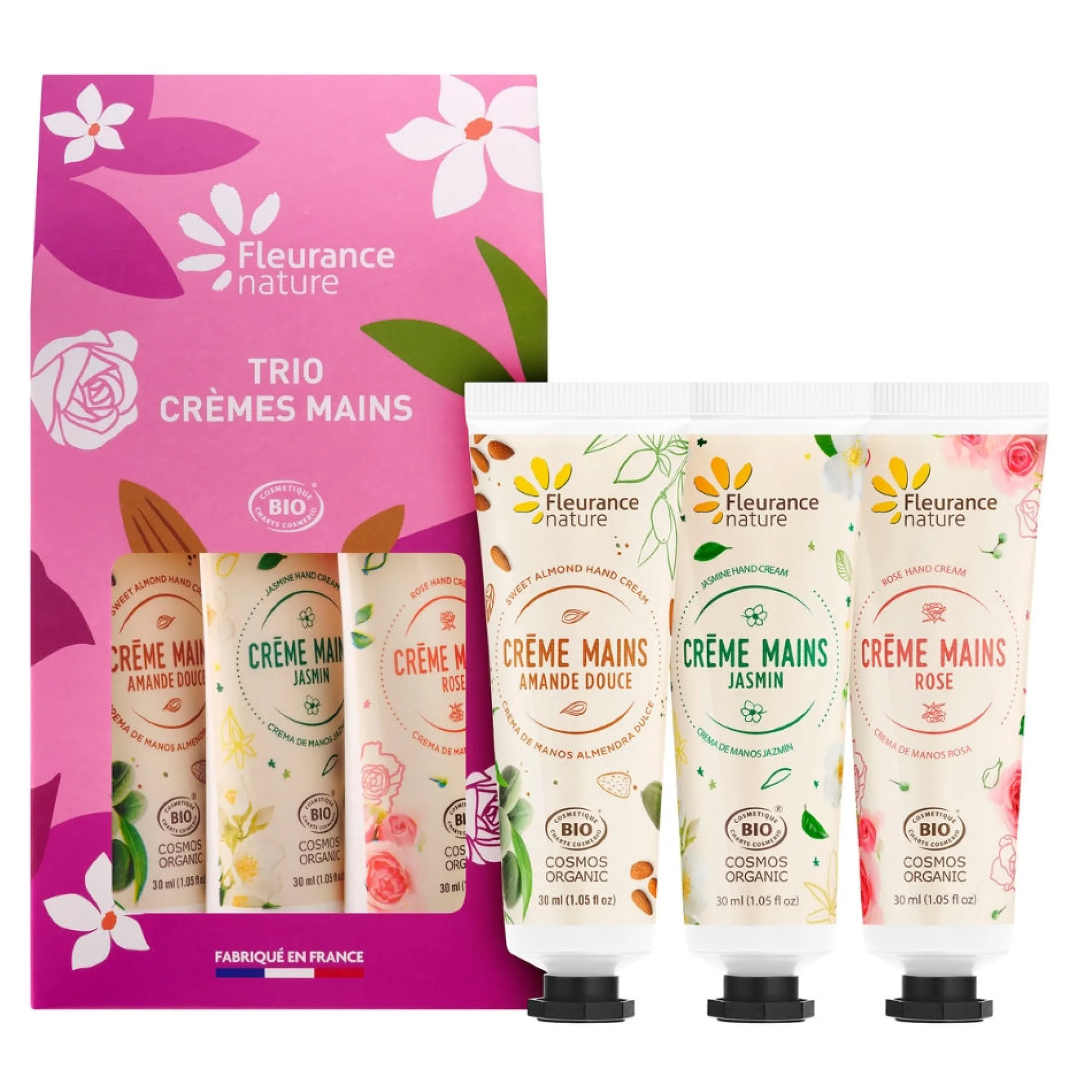 Trío Cremas De Manos 30ml Almendra, Rosa Y Jazmín