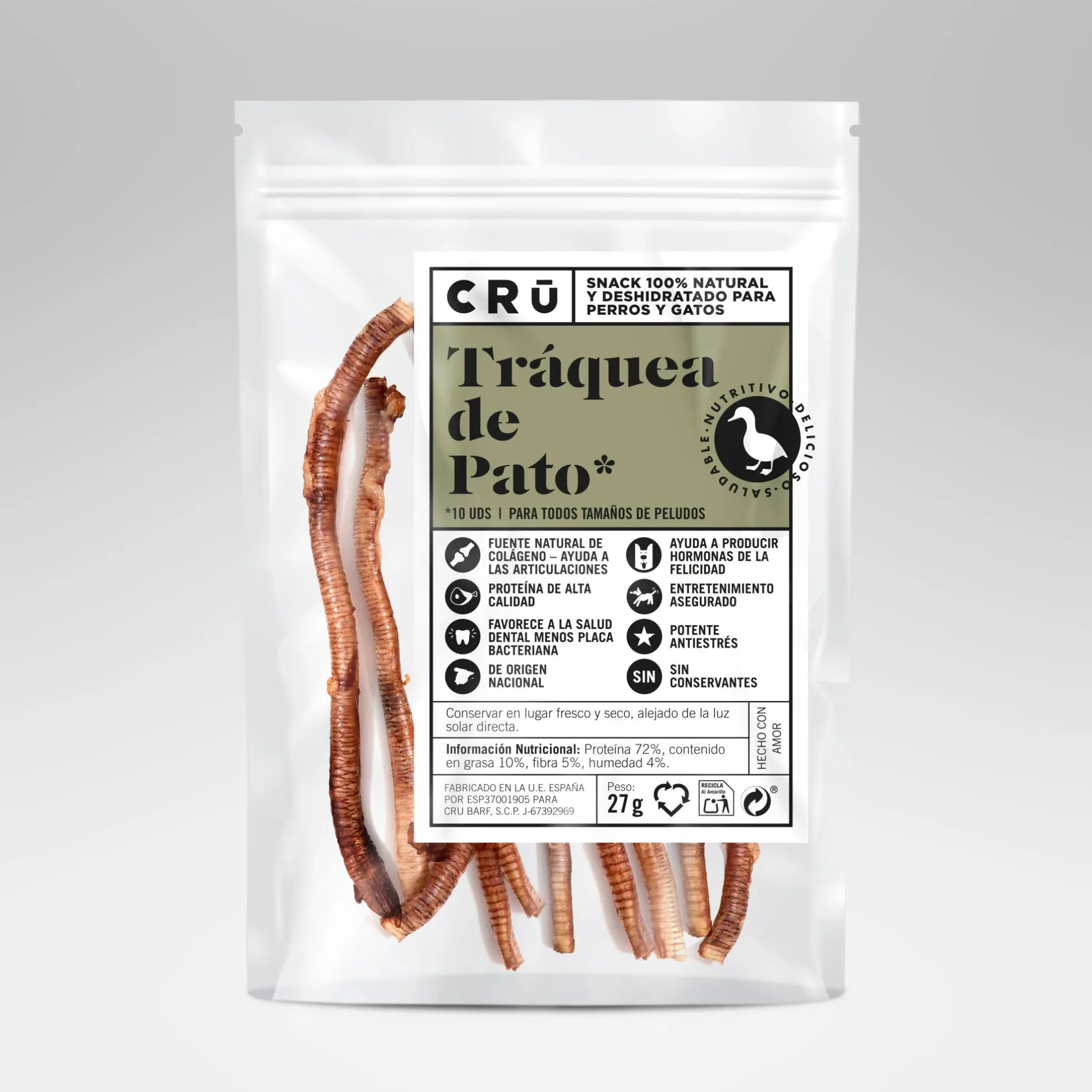 Tráqueas De Pato Deshidratadas - Snack 100% Natural