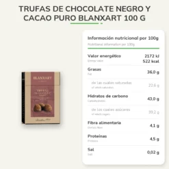 Trufas de Chocolate Negro y Cacao Puro Blanxart 100 g