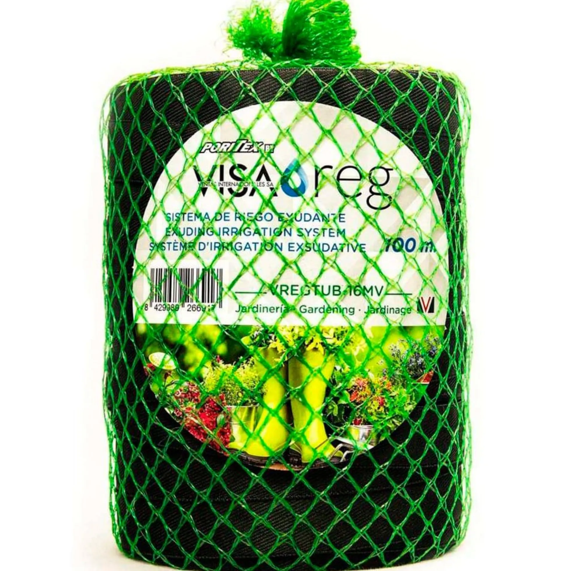 Tubería Textil Exudante Malla Verde Especial Jardinería - 100m