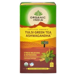 Tulsi Green Tea Ashwagandha Organic India 25 bolsitas