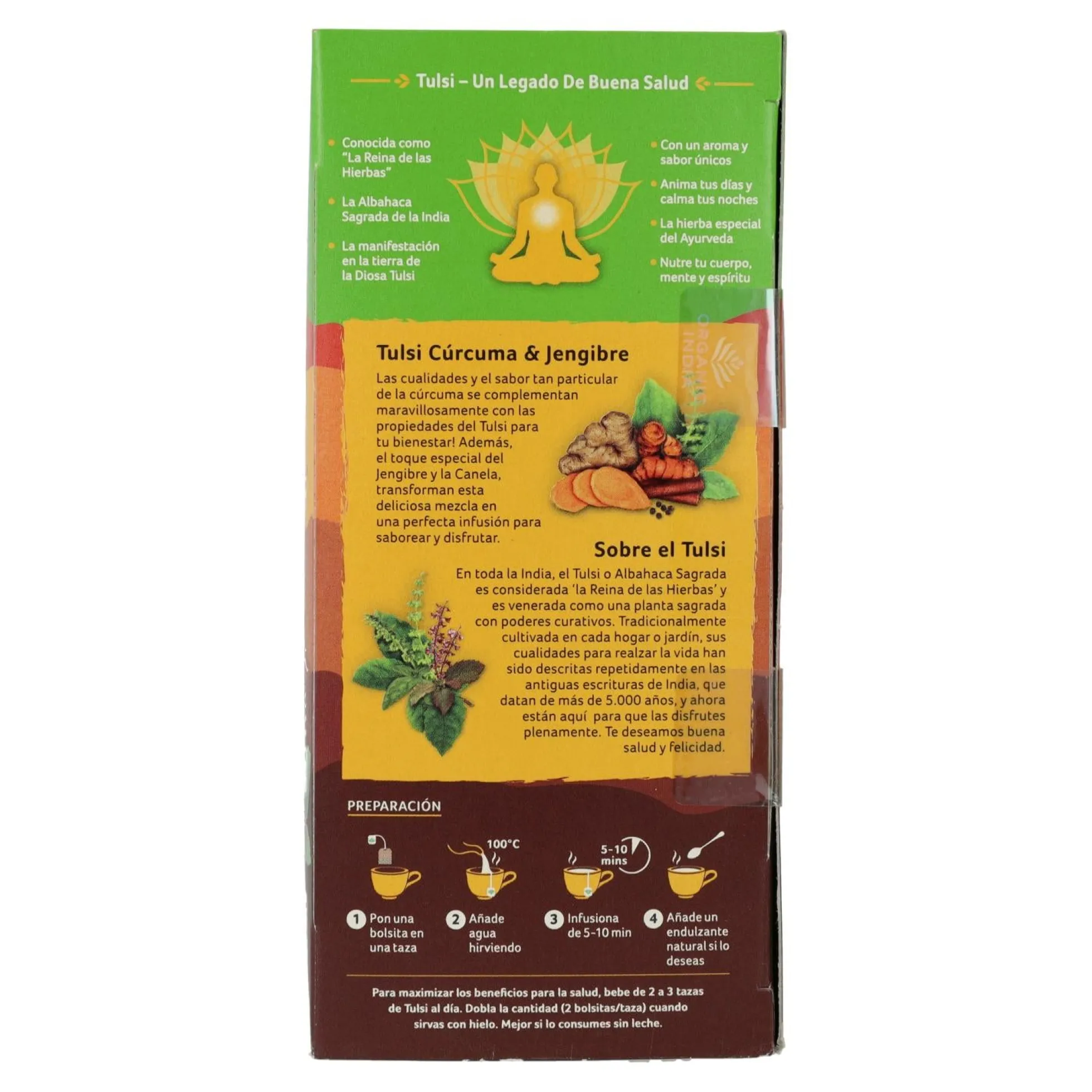 Tulsi Turmeric Ginger Organic India 25 bolsitas