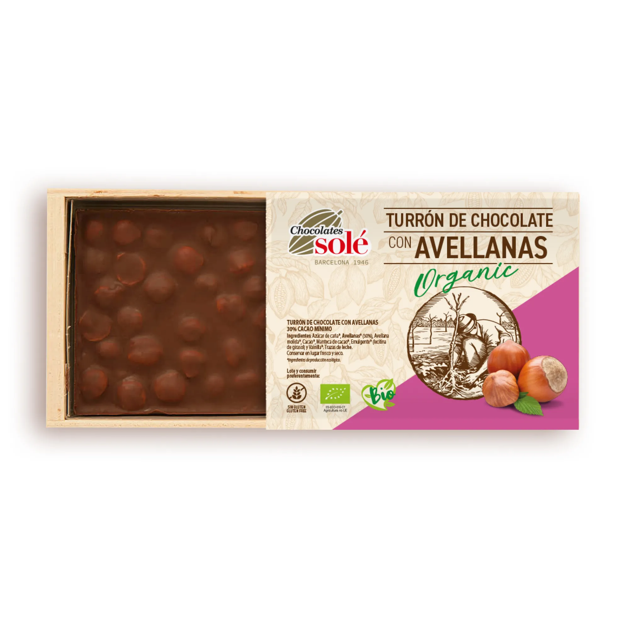 Turrón de Avellanas Eco Solé, 200g