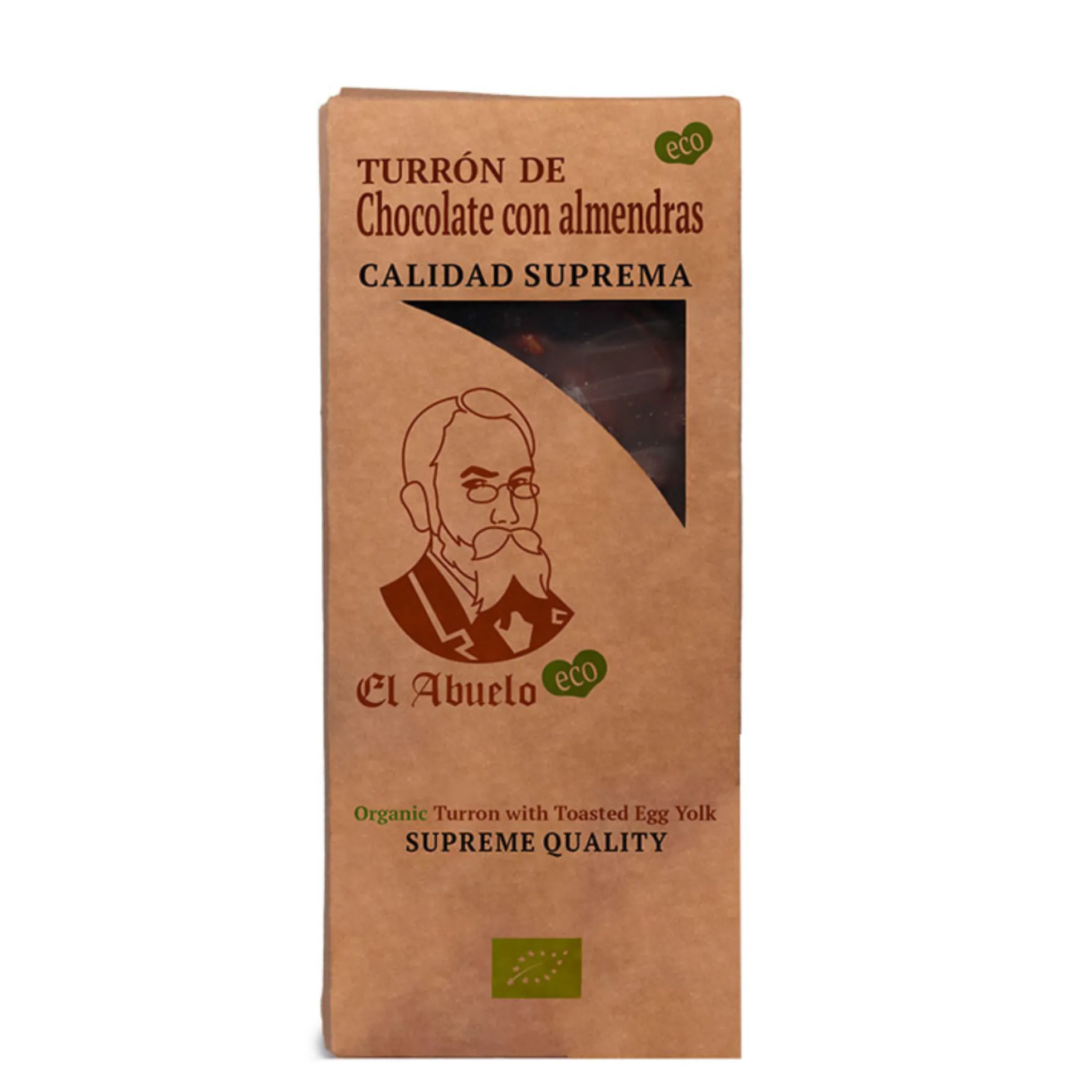 Turrón de Chocolate Puro con Almendras ECO El Abuelo 200 g