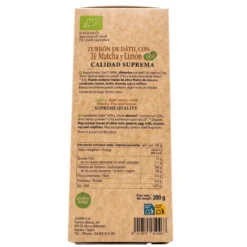 Turrón de Dátil con Té Matcha y Limón ECO El Abuelo 200 g