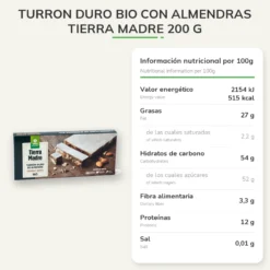 Turron Duro Bio Con Almendras Tierra Madre 200 g