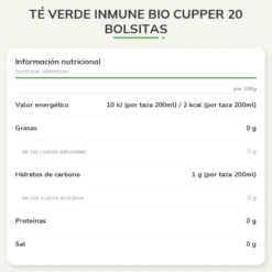 Té Verde Inmune Bio Cupper 20 bolsitas