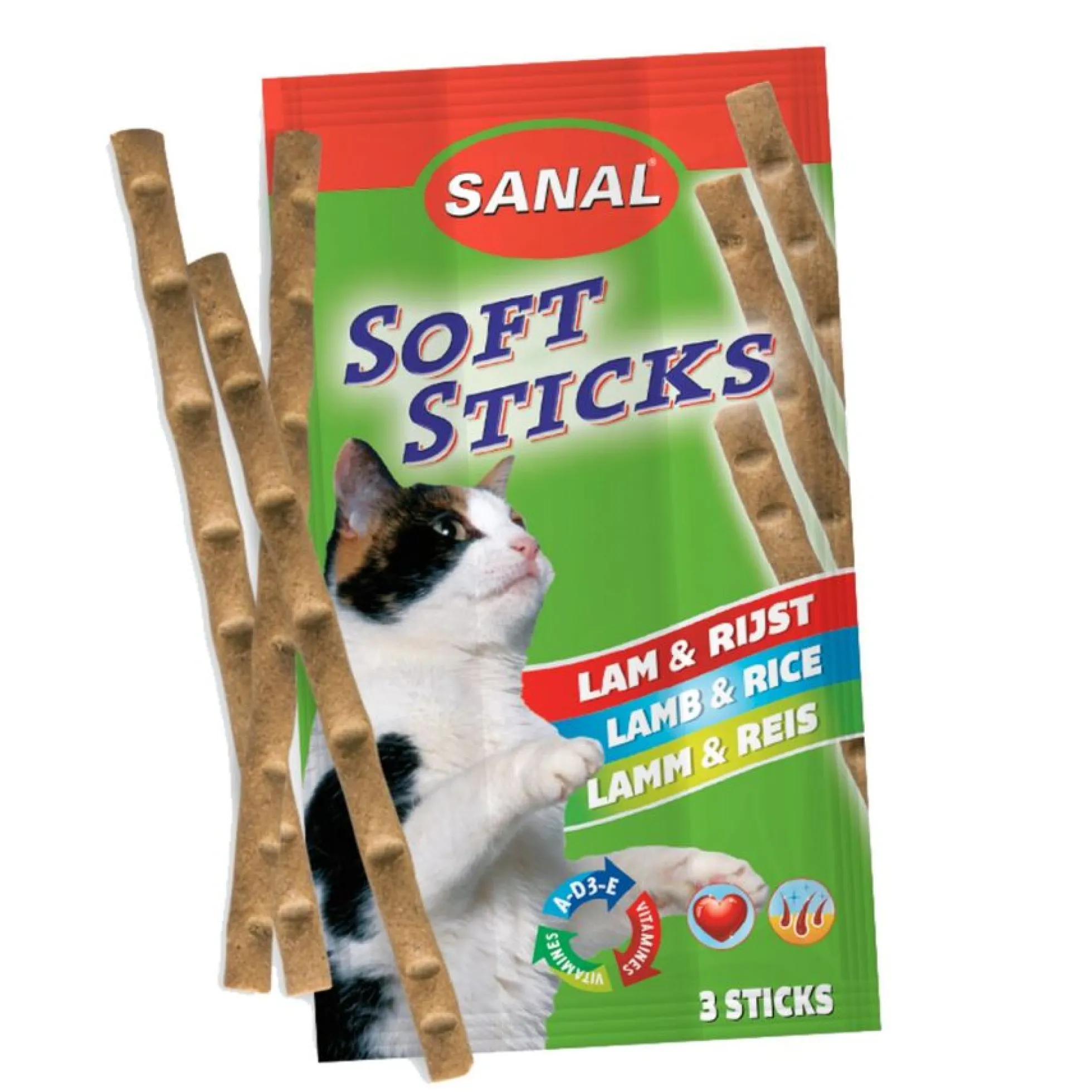 35u Sanal Premio En Sticks Para Gato De Cordero Y Arroz (3 Barritas)