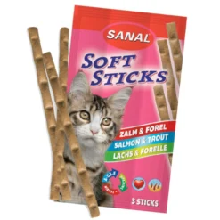 35 U Sanal Premio En Sticks Para Gato De Salmon Y Trucha 3u