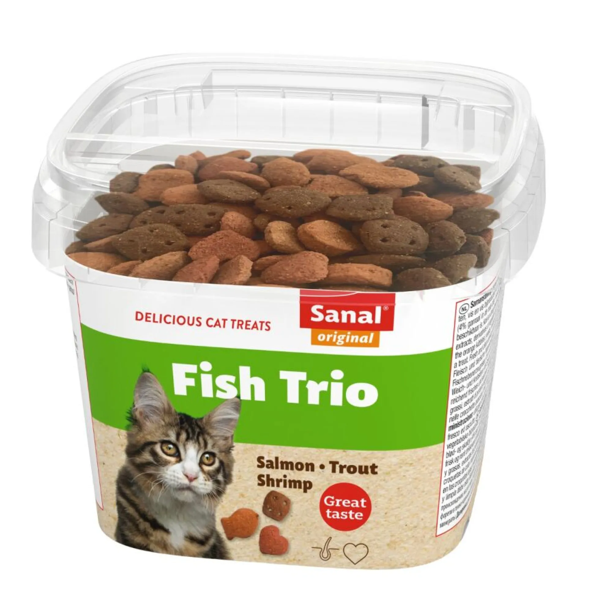 6u Sanal Snack Fish Trio Para Gato 75 G