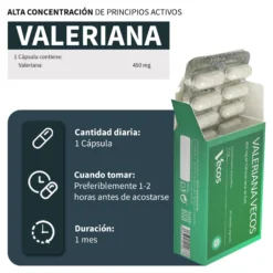 Valeriana 450mg Vecos 30 Cápsulas | Conciliar Un Sueño Reparador Y Pronto