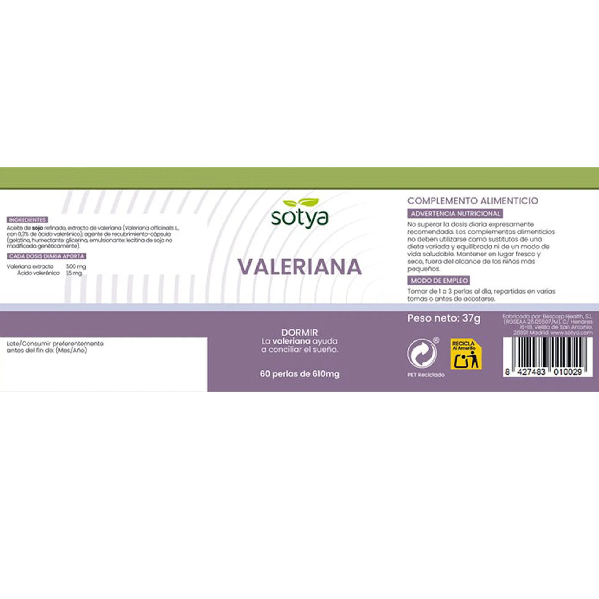 Valeriana Sotya, 60 perlas