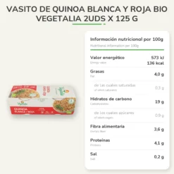 Vasito de Quinoa Blanca y Roja BIO Vegetalia 2uds x 125 g