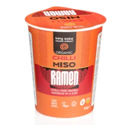 Vaso De Sopa Ramen De Miso Y Jengibre Sin Gluten Bio KING SOBA 85 g