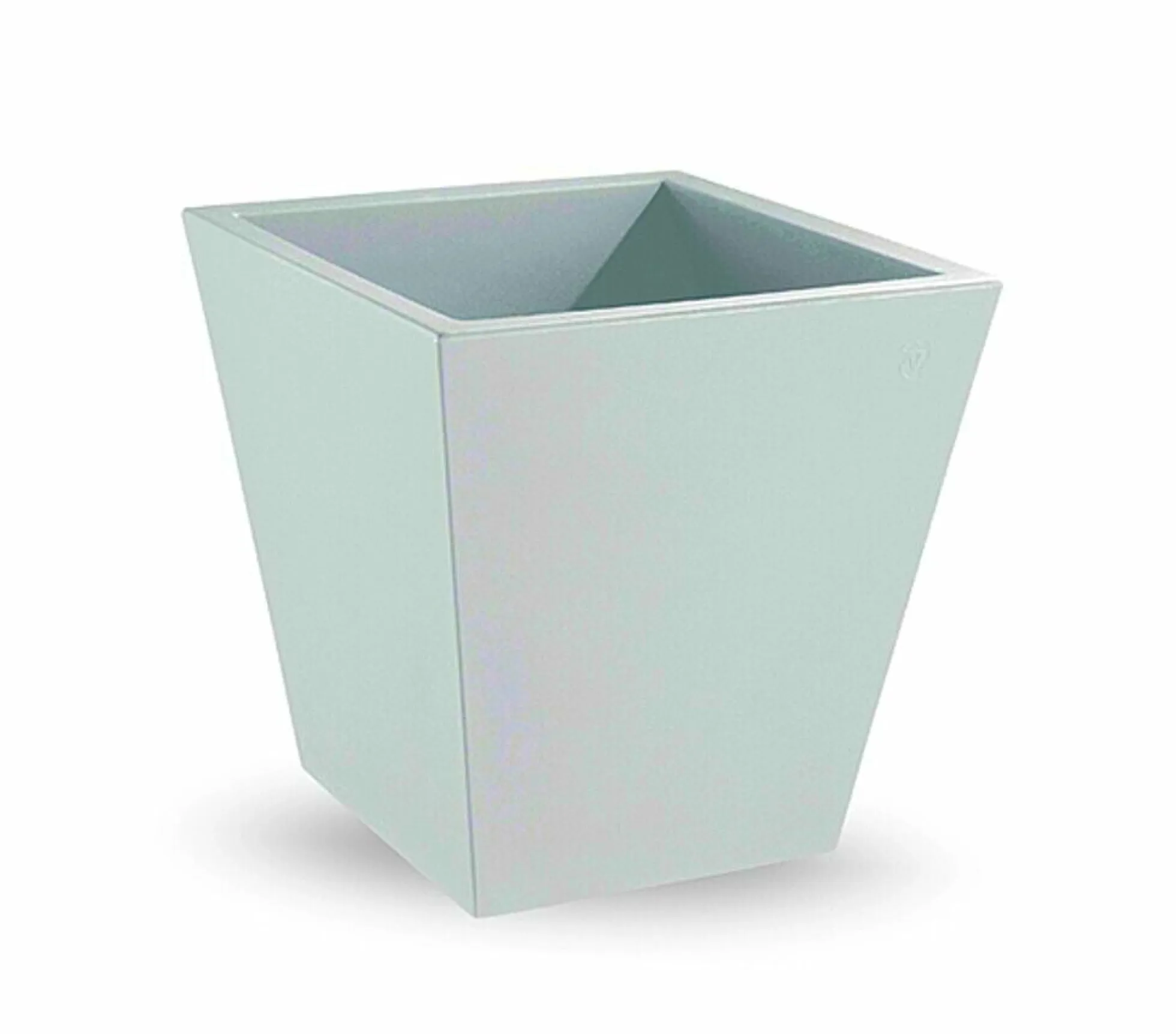 Veca Macetero Plástico Cuadrado Blanco Single 35 Cm