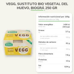 Vegg, sustituto bio vegetal del huevo, Biográ 250 gr
