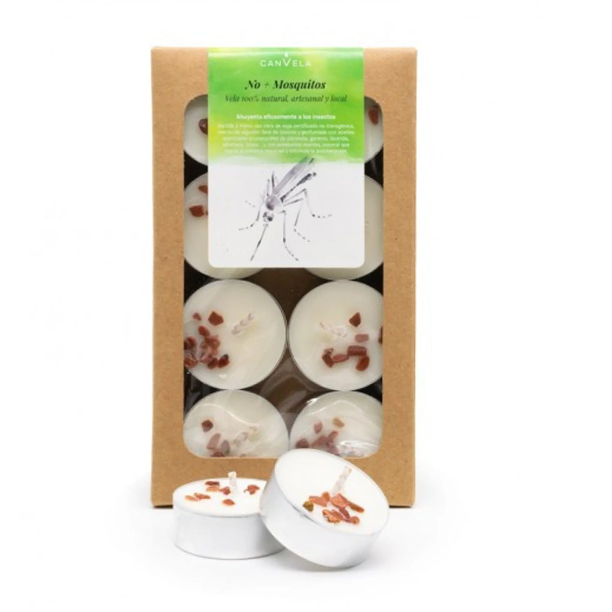 Vela de té perfumada No+Mosquitos 100% Natural CanVela 8 uds