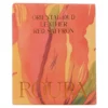 Vela perfumada Oriental Oud en vaso rayado naranja 9x8 cm Roura