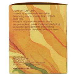 Vela perfumada vainilla y tonka en vaso rayado amarillo 9x8 cm Roura