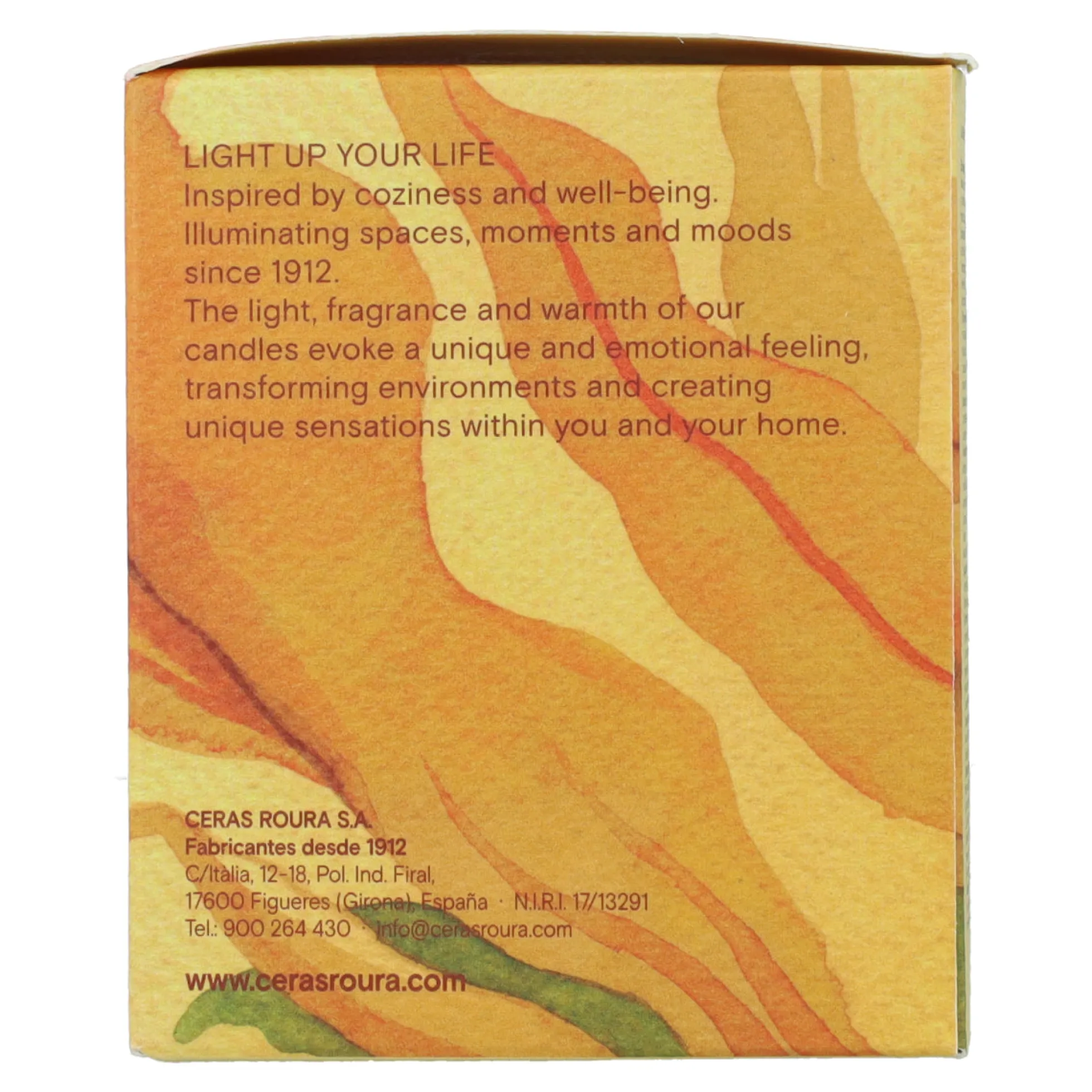 Vela perfumada vainilla y tonka en vaso rayado amarillo 9x8 cm Roura