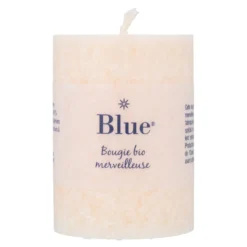Velas cilíndrica pequeña color marfil 56 x 80 mm 174 g Blue 6 uds