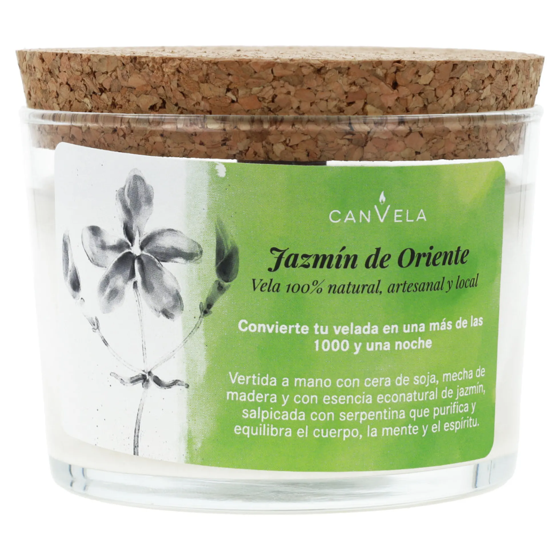 Vela vaso perfumada 100% Cera de Soja Jazmín de Oriente CanVela