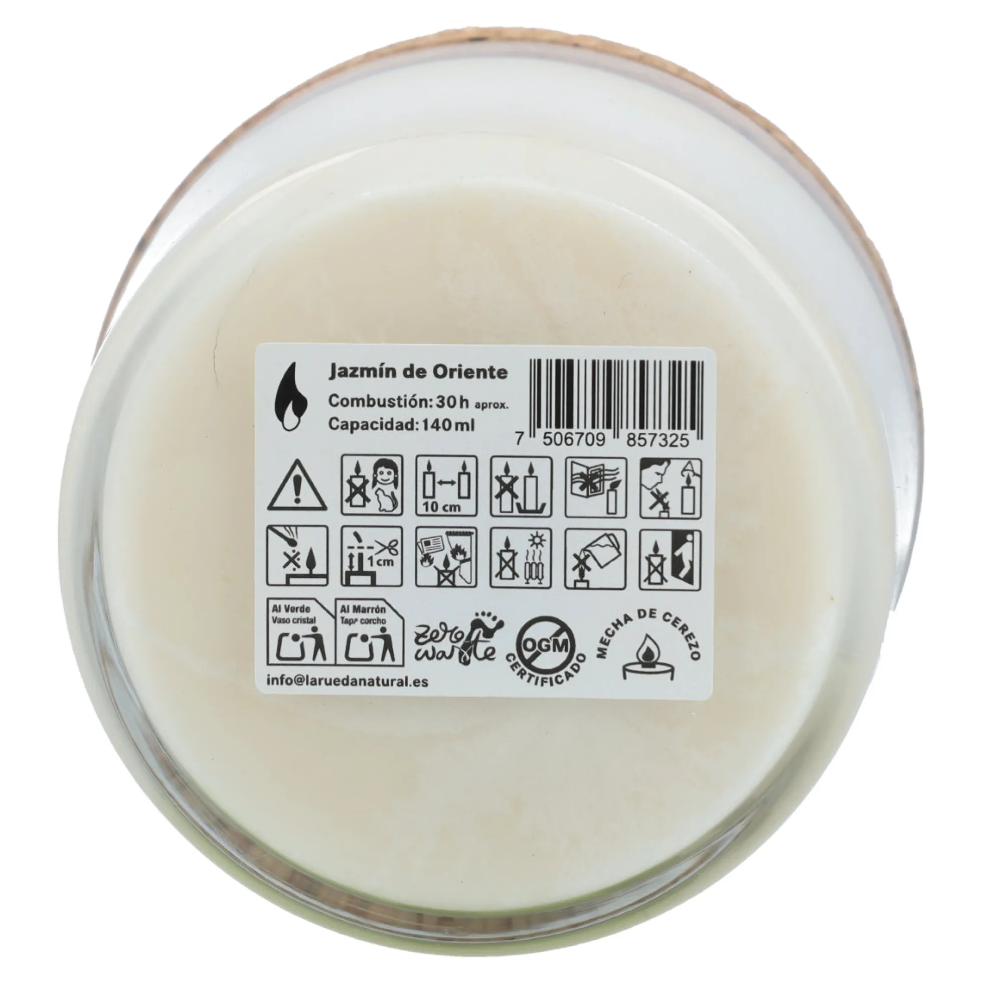 Vela vaso perfumada 100% Cera de Soja Jazmín de Oriente CanVela