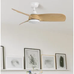 Ventilador Dc Atomo 24w Blanco 3aspas Haya 91d 2640l 6vel 3000k,4000k,6000k Remoto+memoria+temporizador