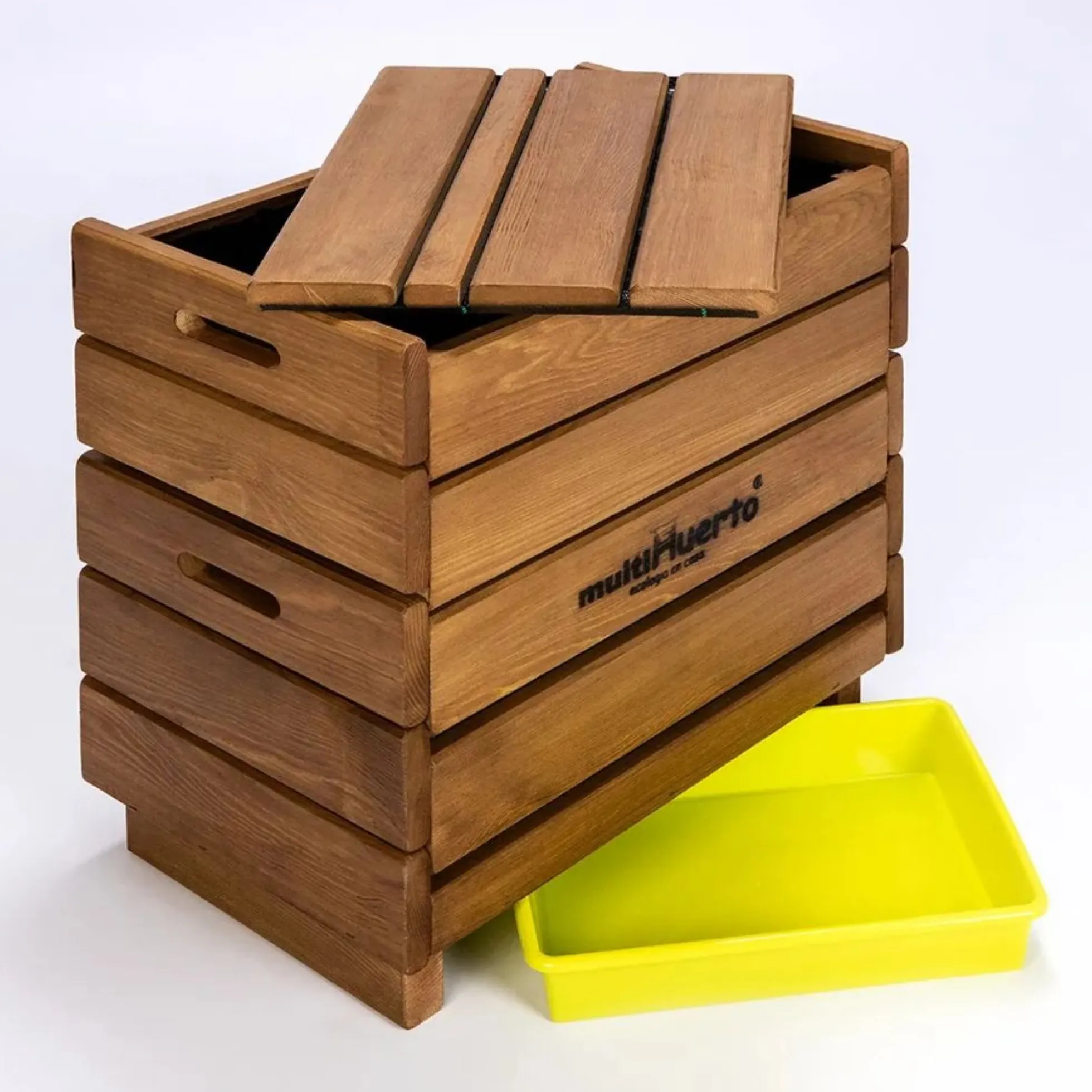 Vermicompostador de madera Frutero completo Multihuerto