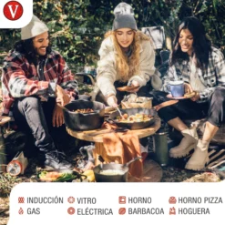 Victoria Cazo Cocina Inducción Hierro Fundido Esmaltado Salsero 0,4 L, Apto Barbacoa, Horno, Cast Iron, 34870, Negro