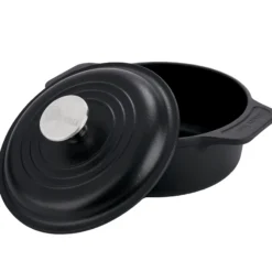Victoria Horno Holandés Olla Inducción Hierro Fundido Curado 20cm, Cocotte 1,9l, Sin Ptfe Ni Pfoa, 31114, Negro
