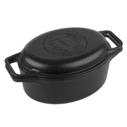 Victoria Horno Holandés Olla Inducción Hierro Fundido Esmaltado 31cm, Tapa - Sartén, 5,7l, Sin Ptfe, 38717, Negro