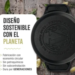 Victoria Horno Holandés Olla Inducción Hierro Fundido Esmaltado 20cm, Cocotte 1,9l, Sin Ptfe Ni Pfoa, 34894, Negro
