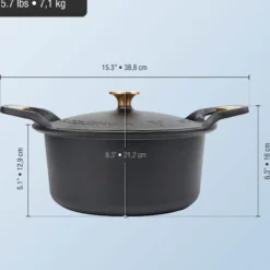 Victoria Horno Holandés Signature Gold Inducción Hierro Fundido Curado 30cm/ 5,7l