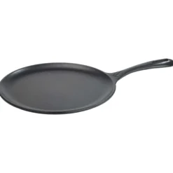 Victoria Plancha Cocina Inducción Comal Hierro Fundido Esmaltado, Pizza Tortillas 26,6cm Fuego, Barbacoa, 34504, Negro