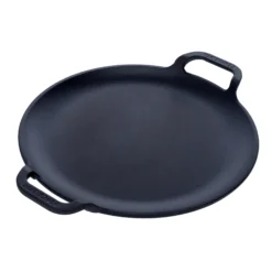 Victoria Plancha Cocina Para Pizza Hierro Fundido Curado Inducción, Sartén 25cm, Fuego, Barbacoa, Horno, 31800, Negro