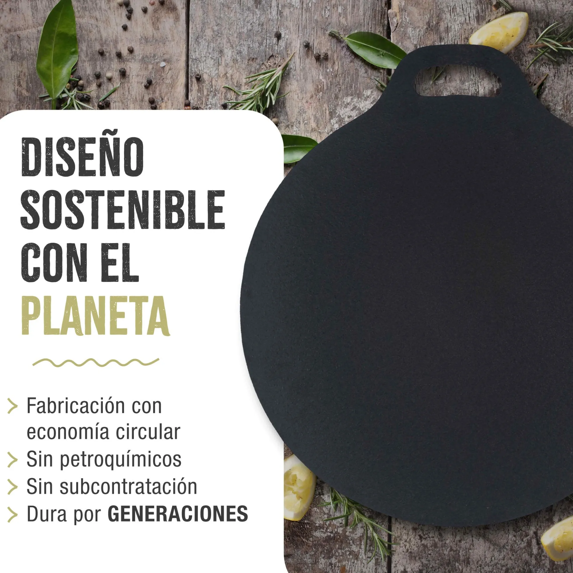 Victoria Plancha Inducción Hierro Fundido Curado, Budare 38cm Pizza, Crepes Para Fuego, Barbacoa, Horno, 34573, Negro