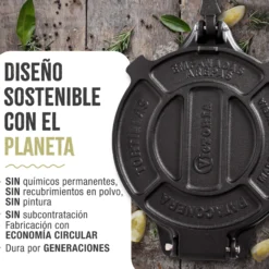 Victoria Prensa Tortillera Para Tortillas Mexicanas Hierro Fundido Curado 20cm, Pataconera Colombiana, 36997, Negro