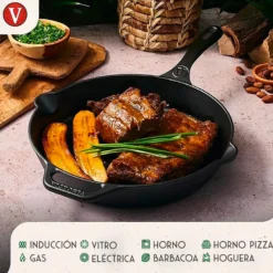 Victoria Sartén Hierro Fundido Curado Amazonía Jaguar Inducción 30cm