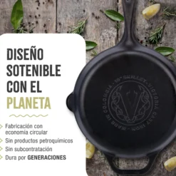 Victoria Sartén Hierro Fundido Curado Inducción 30cm, Apta Fuego, Barbacoa, Horno Cast Iron Skillet, 36706, Negro