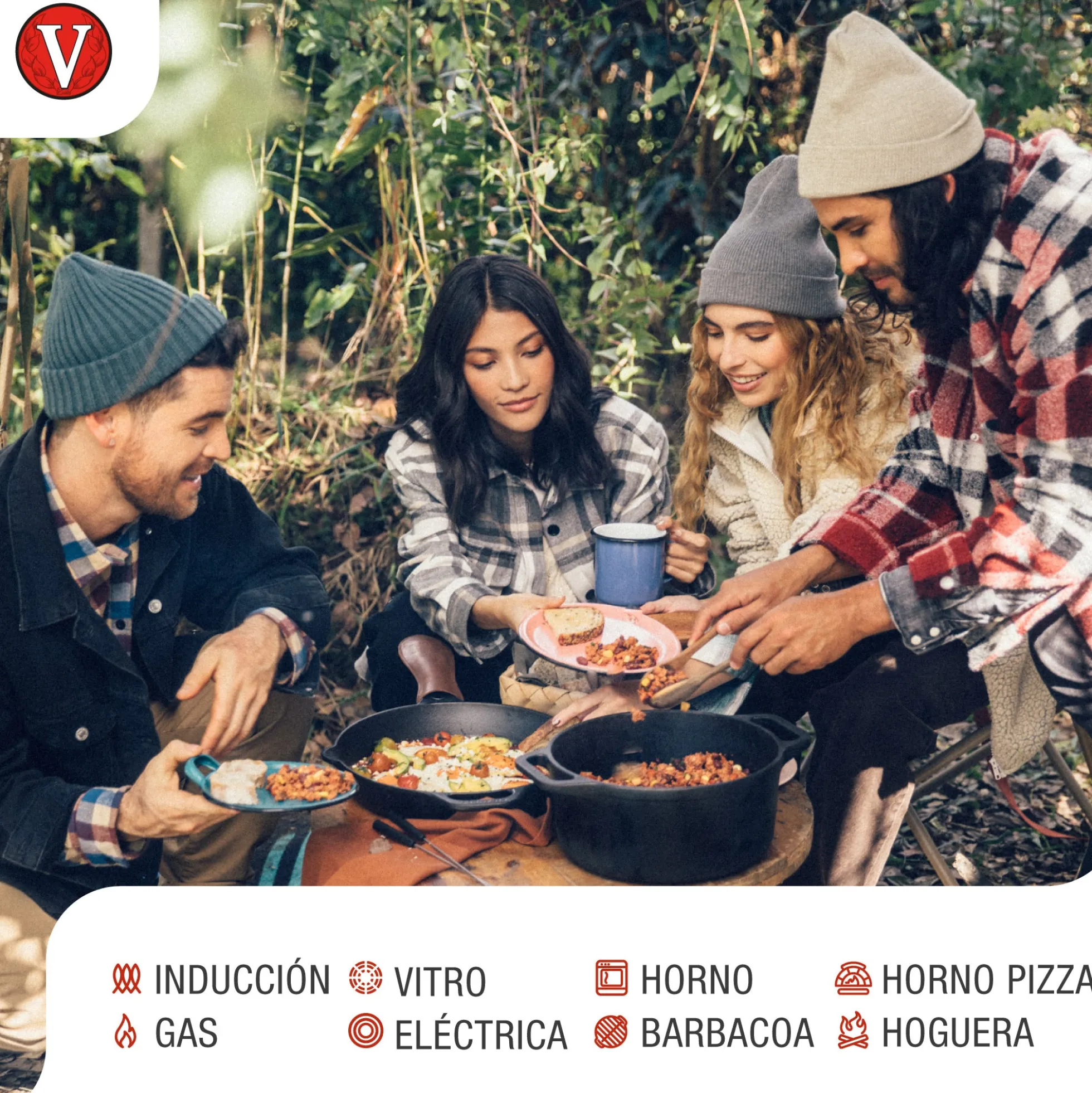 Victoria Sartén Hierro Fundido Curado Inducción 30cm, Apta Fuego, Barbacoa, Horno Cast Iron Skillet, 36706, Negro