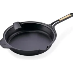 Victoria Sartén Hierro Fundido Curado Signature Gold Inducción 30cm, Apta Fuego, Barbacoa, Horno, Vitrocerámica
