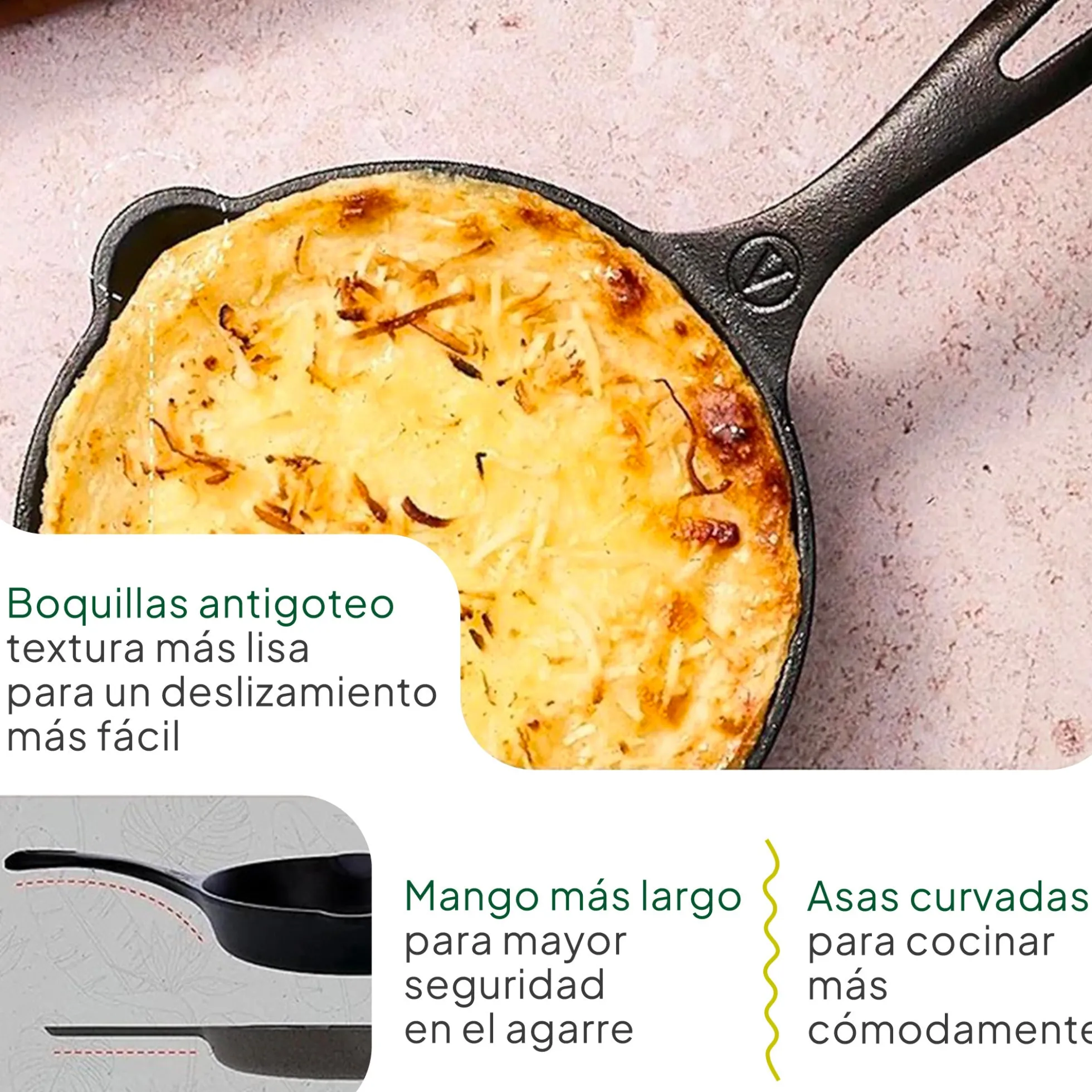 Victoria Sartén Hierro Fundido Curado Amazonía Piraña Inducción 16,5cm, Apta Para Todas Las Cocinas