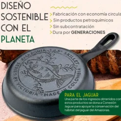 Victoria Sartén Hierro Fundido Curado Amazonía Piraña Inducción 16,5cm, Apta Para Todas Las Cocinas