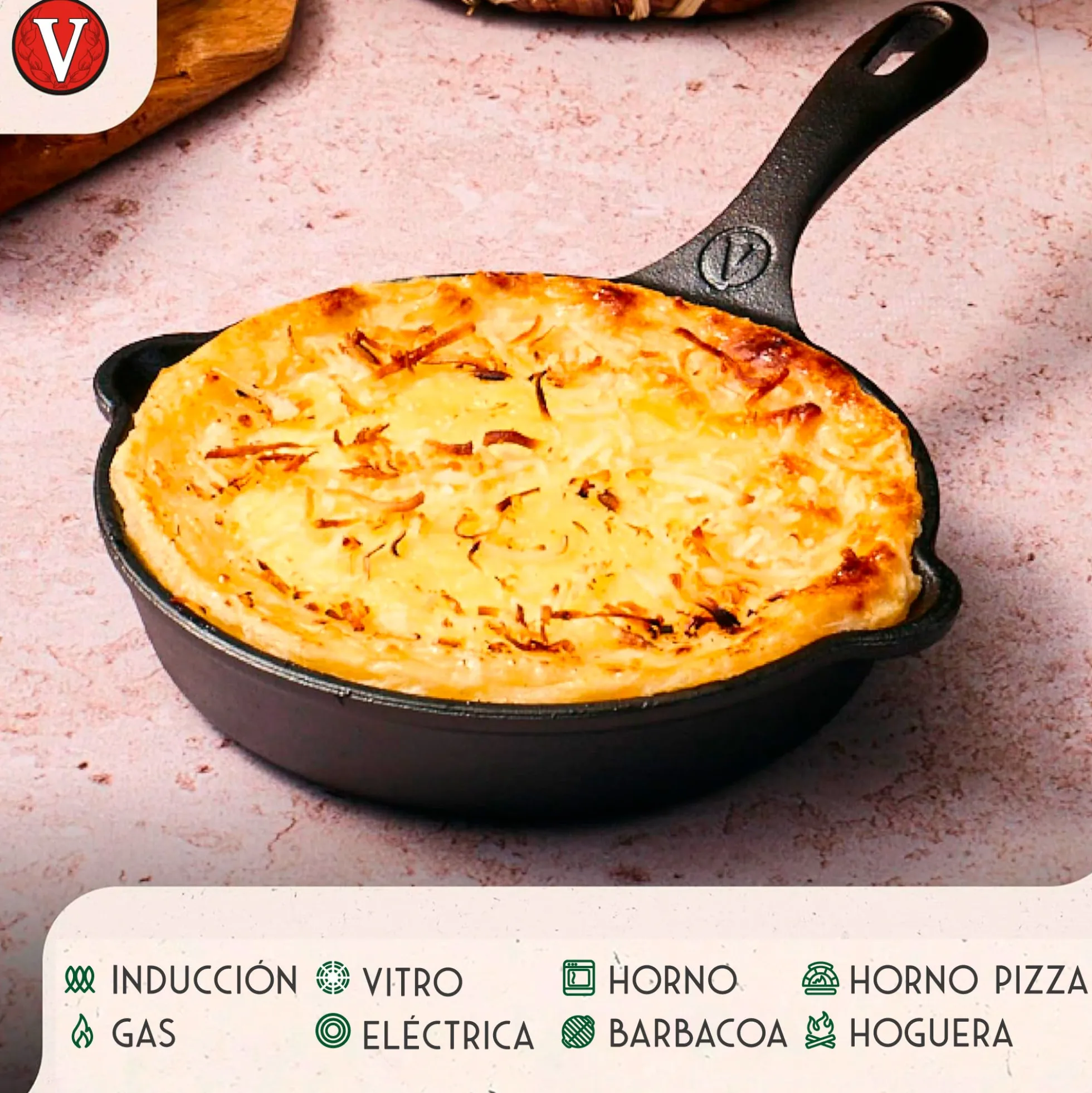 Victoria Sartén Hierro Fundido Curado Amazonía Piraña Inducción 16,5cm, Apta Para Todas Las Cocinas